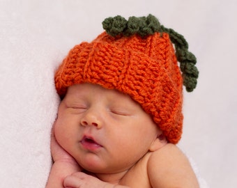 Pumpkin Hat, Fall Photo Prop, Newborn Pictures, Halloween Baby, Crochet Pumpkin Hat, Thanksgiving Baby Crochet Hat