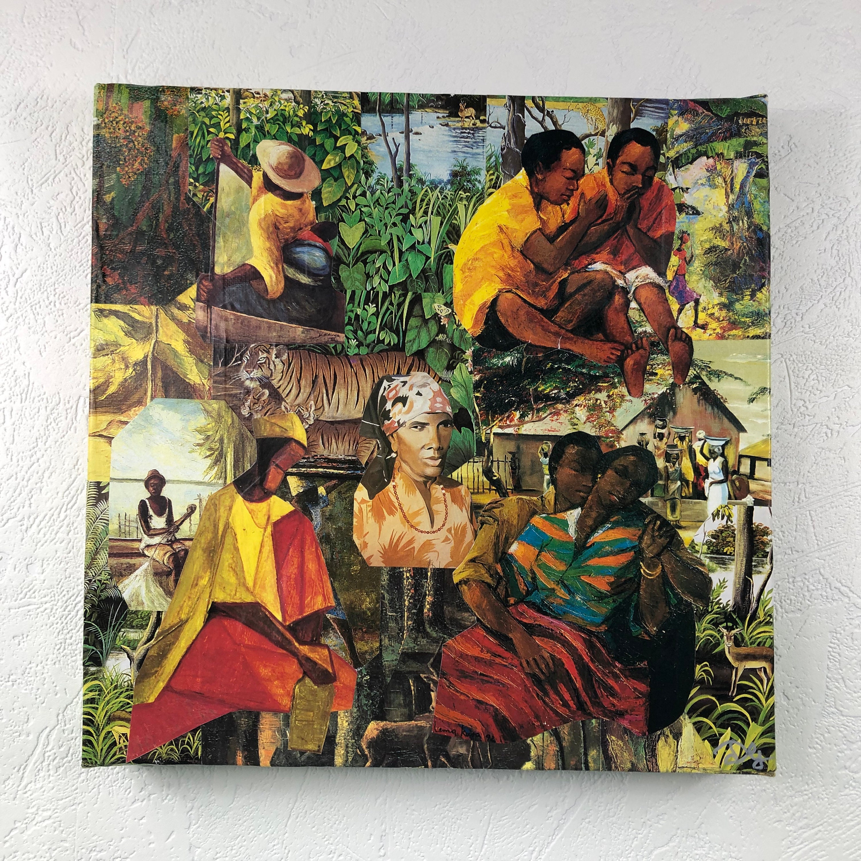 Tableaux Collage Carré Toile Tendue 1275