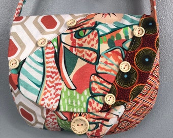 Sac Minaudière Tissus Patchwork Collection Lina Réf 5048 Modèle Unique