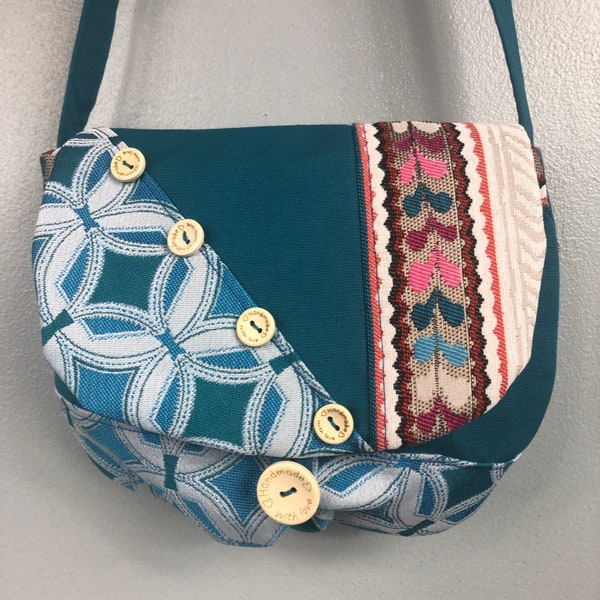 Sac Minaudière Tissus Patchwork Collection Lina Réf 5063 Fait Main