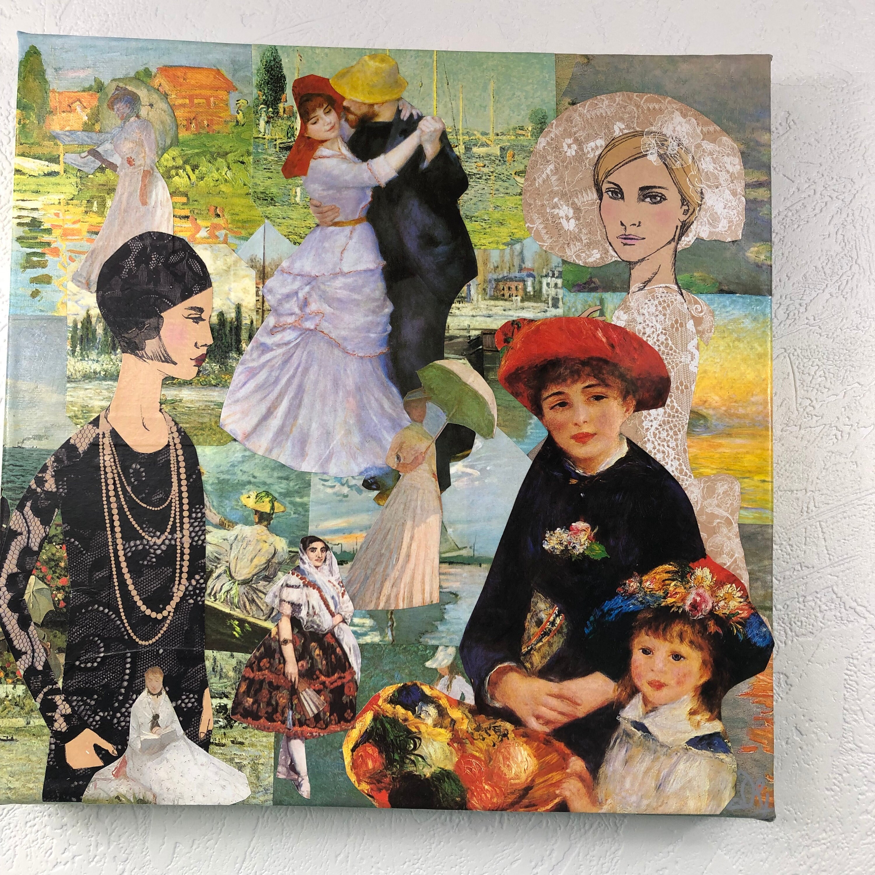 Tableaux Collage Carré Toile Tendue 1280