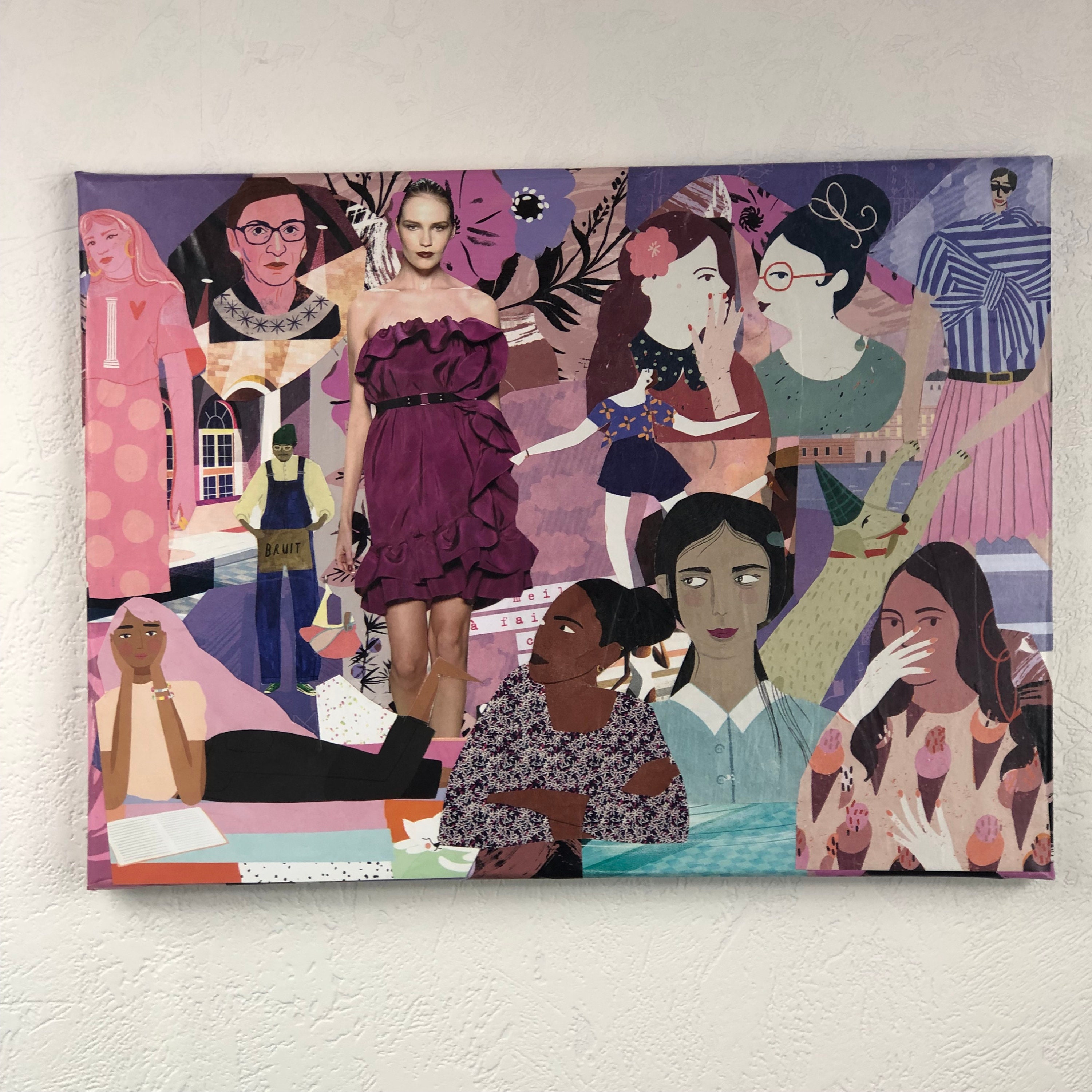 Tableaux Collage Toile Tendue 1118