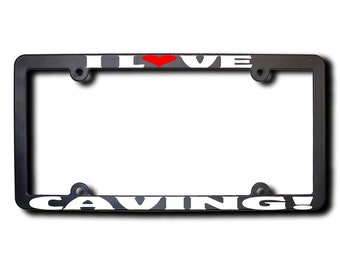 I Love Caving License Plate Frame