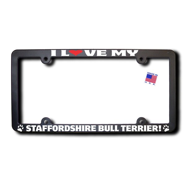 I Love My Staffordshire Bull Terrier License  Frame