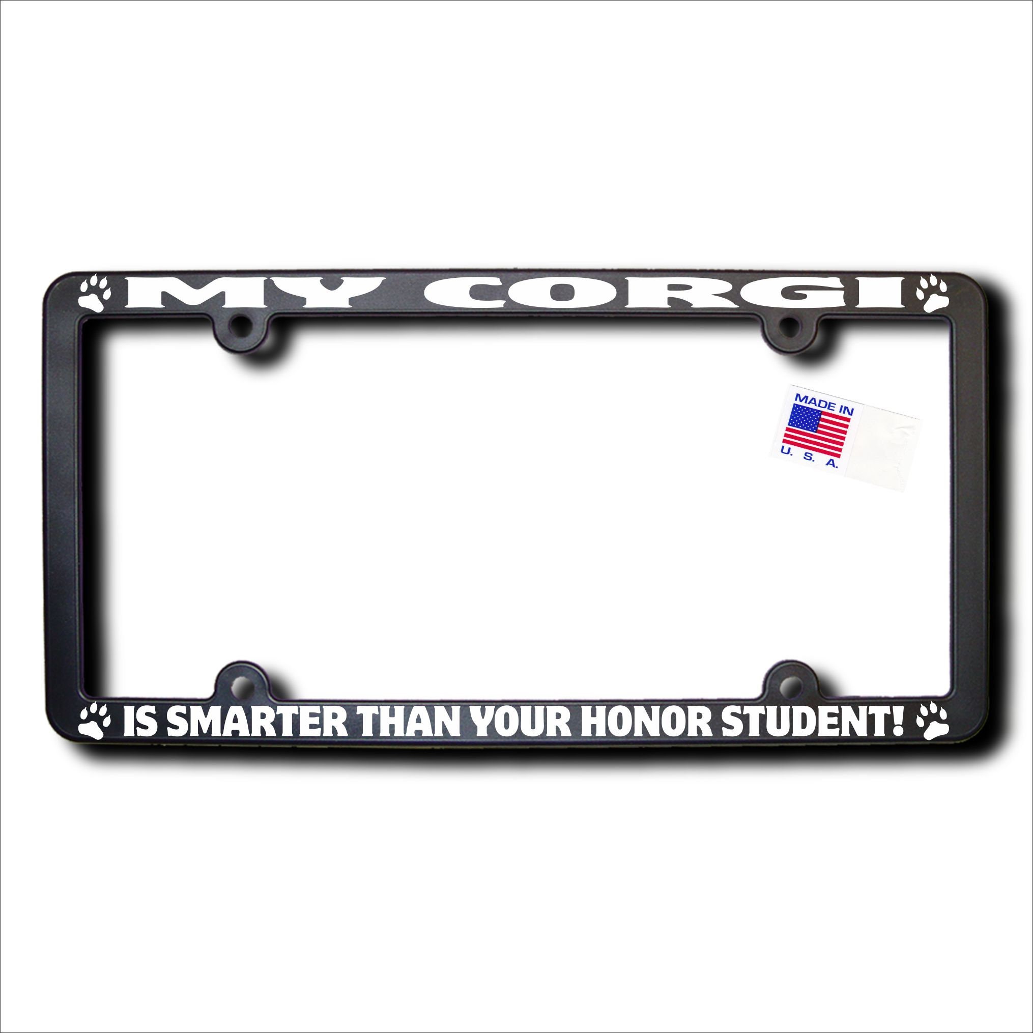 corgi license plate frame