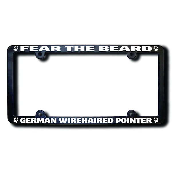 Fear The Beard German Wirehaired Pointer License Frame