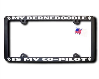 My Bernedoodle Is My Co-Pilot License Frame