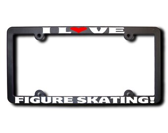 I Love Figure Skating License Plate Frame