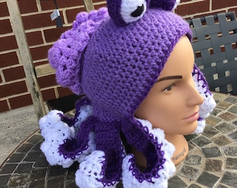 Octopus,octopus hat,kraken hat,sea creature,sea,comic, party hat, party costume, Easter, unique hat, comic con hat,  unusual hat.