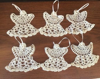 Handmade angels, angels, , boho, shabby chic, Easter , thread crochet, ornament, angel ornaments, prayer,