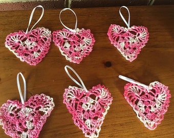 Vintage, hearts, Easter, gift,lace, crochet hearts, shabby chic, boho, ornament,boho,, ornament, country, doily, ornaments, lace,thread