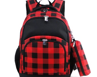 buffalo plaid diaper bag backpack