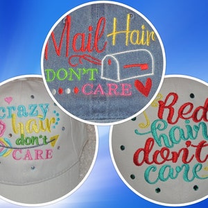 Ball Cap Mail Hair Don't Care Baseball Cap Crazy Hair - Etsy