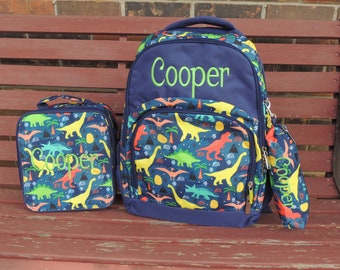 Dinosaur Backpack, Lunch Box, Monogrammed backpack, Boys back pack, diaper bag FREE Pencil Case