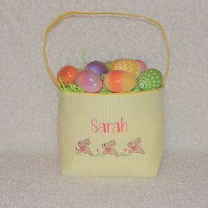 Easter Basket, Personalized Easter Bucket,  TOP SELLER, Seersucker Easter Bucket