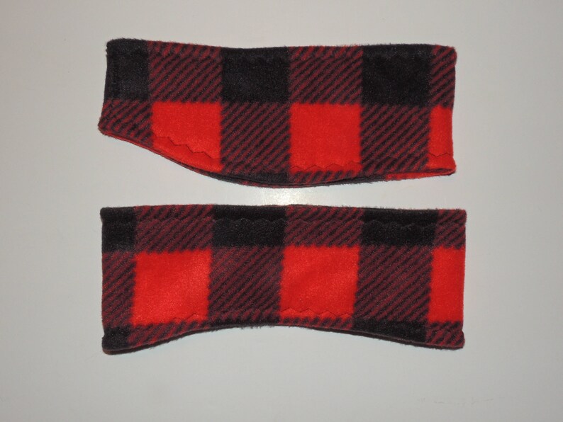 Buffalo Plaid Monogram Fleece Headband, Ear Warmers, Monogram Headband Ear Warmers Ski Band Ear Muff Custom made, Best price image 3