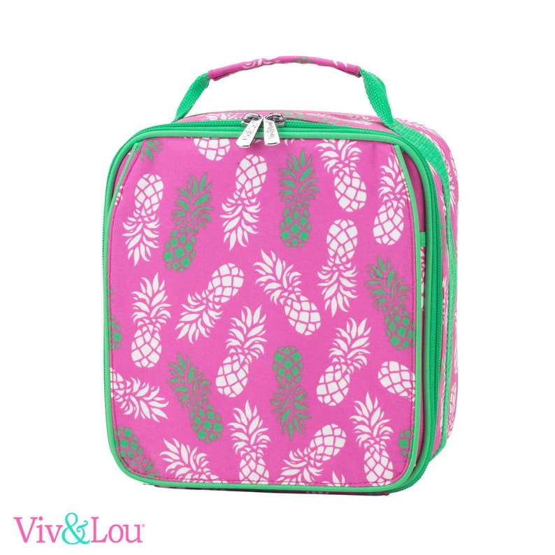 Backpack Lunch Box Monogrammed Backpack Pineapple Back Etsy