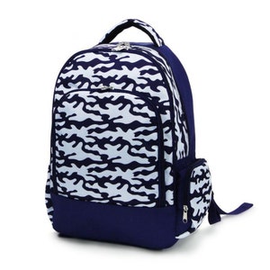 Blue Camo Backpack, Lunch Box, Monogrammed backpack, back pack, diaper bag FREE Monogramming image 2