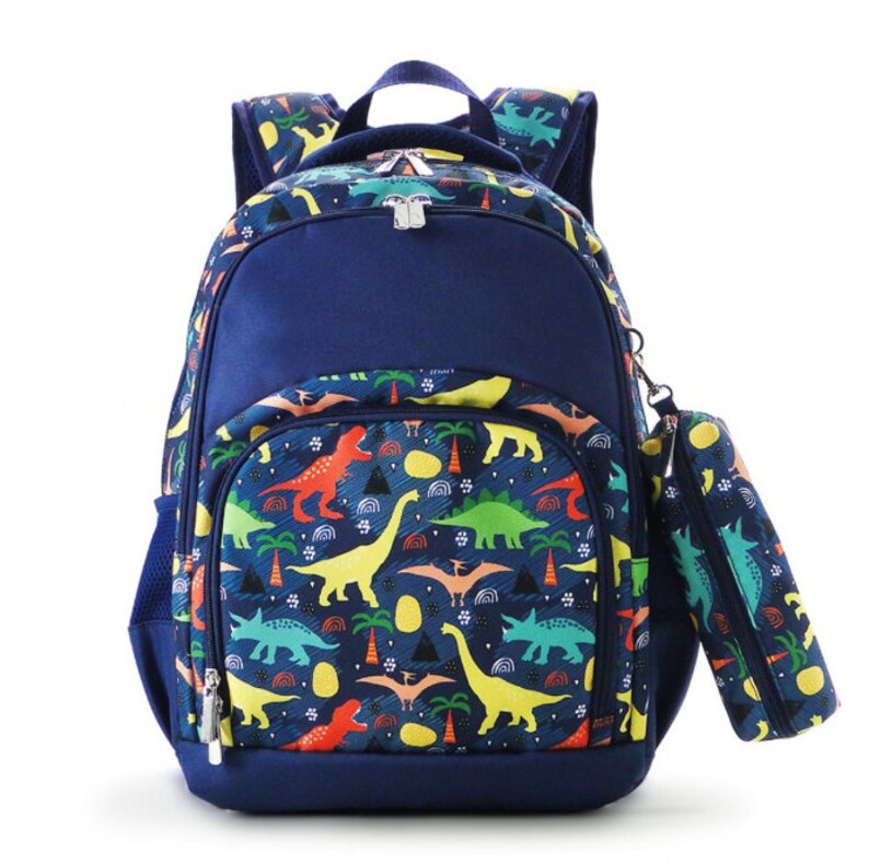 Dinosaur Backpack Lunch Box Monogrammed Backpack Boys Back Etsy
