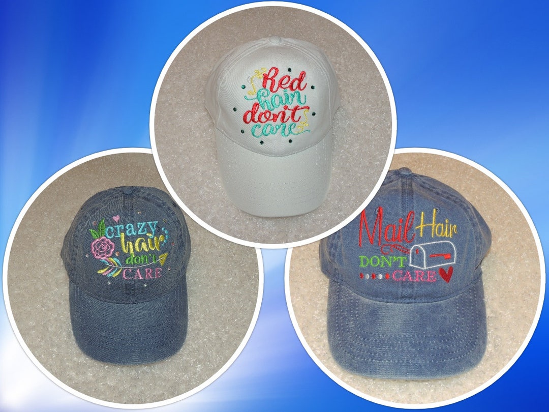 Ball Cap Mail Hair Don't Care Baseball Cap Crazy Hair - Etsy
