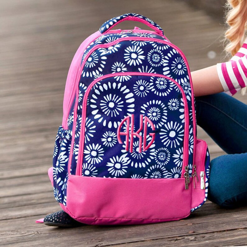Riley Backpack Lunch Box Monogrammed Backpack Back Pack Etsy