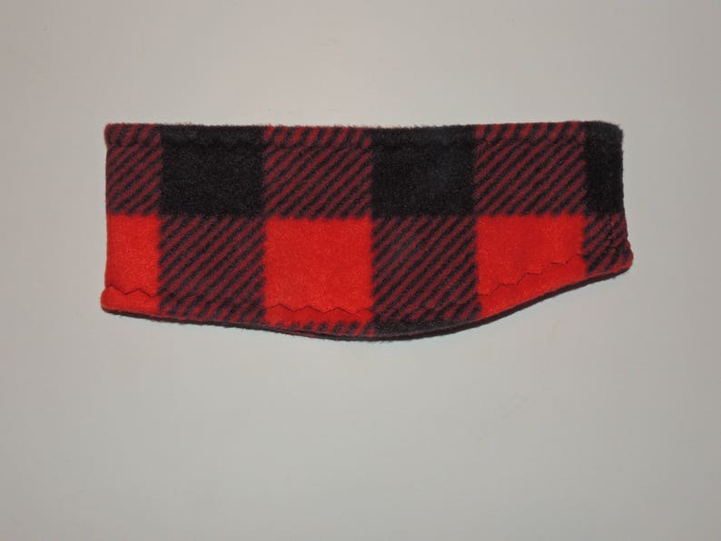 Buffalo Plaid Monogram Fleece Headband, Ear Warmers, Monogram Headband Ear Warmers Ski Band Ear Muff Custom made, Best price image 4