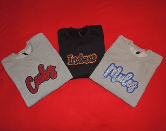 Custom School Mascot Sweatshirt: Appliqued & Embroidered Spirit Wear