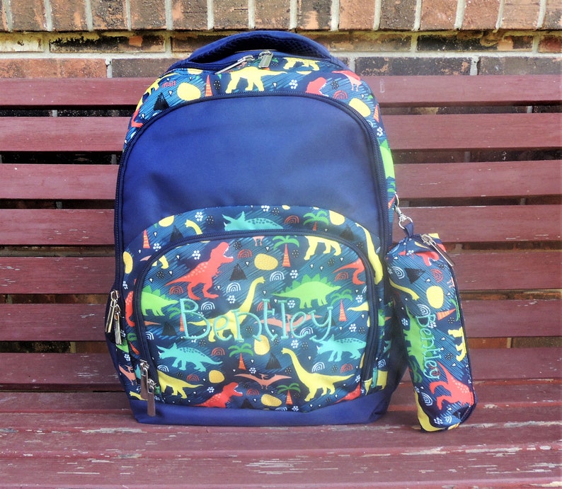 Dinosaur Backpack Lunch Box Monogrammed backpack Boys back Etsy