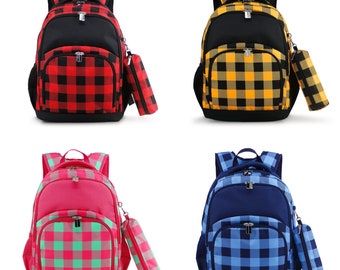 Buffalo Plaid Backpack, Lunch Box, Monogrammed backpack, back pack, diaper bag FREE Monogramming