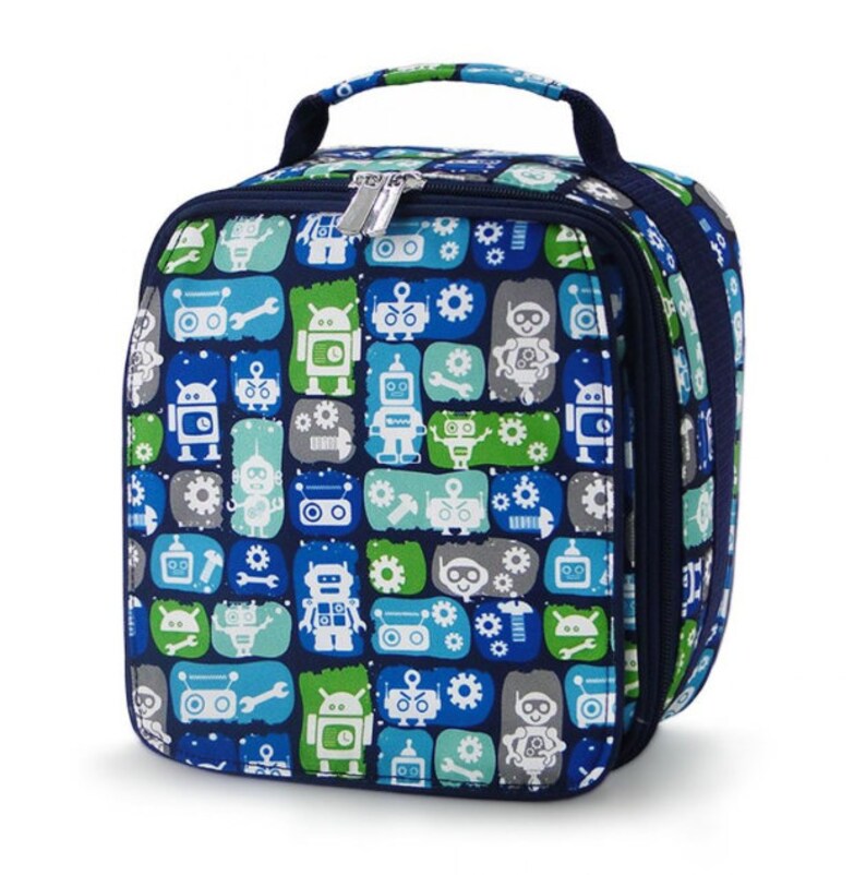 Robot Backpack Lunch Box Monogrammed Backpack Back Pack Etsy