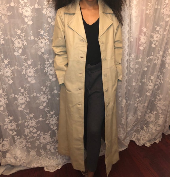 Genuine Leather Trench Coat