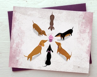 Wiener Dog Happy Birthday card