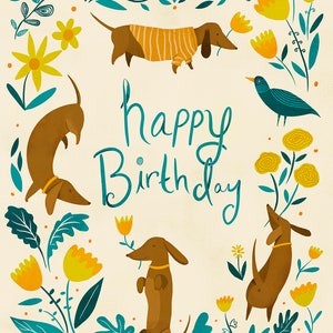 Happy Birthday Dachshund Card