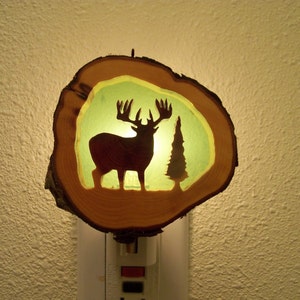 Whitetail buck and tree nightlight