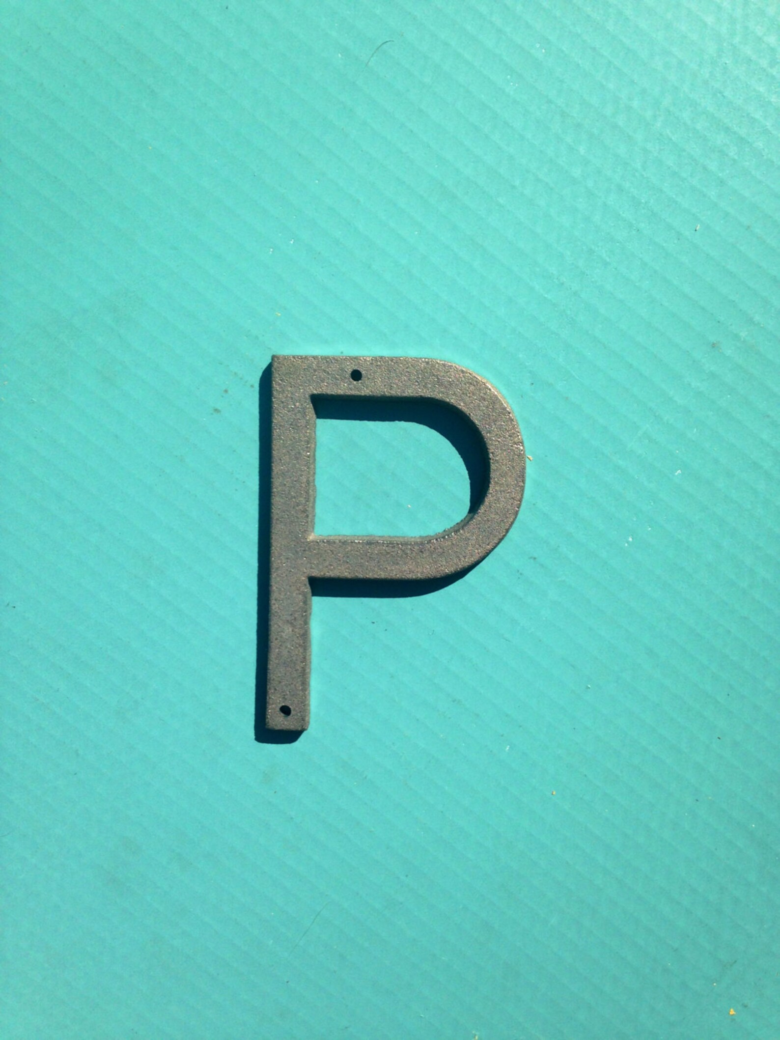 P 5 Inch Cast Iron Metal Letter P WITH DRILL HOLES for Etsy