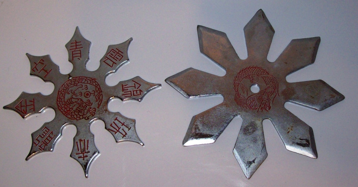 Ninja Metal Throwing Stars 8 Point Shuriken Set of 2 Etsy