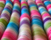 Sweet Rolls - Rolags hand blended for spinning - 1 oz increments - quot Christmas in Candyland quot