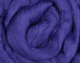 Violet Wool Top Fiber for Spinning Felting Weaving or Blending Board for Rolags