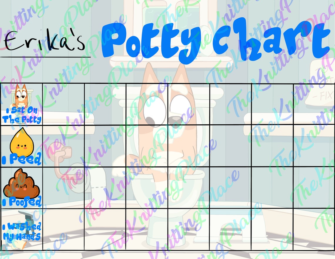 Bingo Bluey Toddler Potty Training Chart One Man Went to Mow Printable ...
