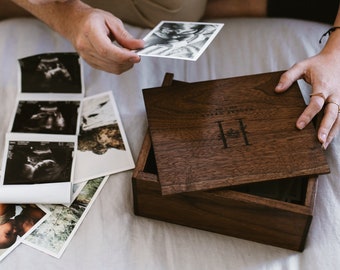 Baby Keepsake Box Wooden Wedding Card Personalized Engraved Gift Men