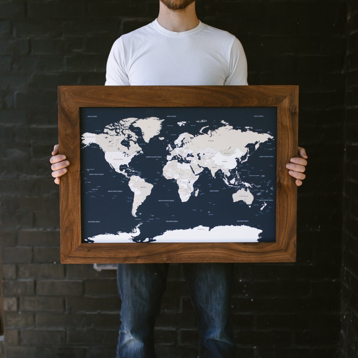 Wall Decor Wall Art World Map Wall Art Push Pin World Map Etsy