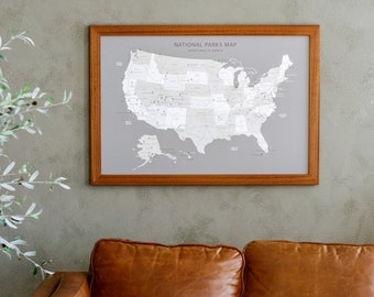 Mapa push pin del parque nacional - Mapa del parque nacional - Mapa Push Pin - Regalo para excursionistas - Regalo para papá - Mapa de viaje Push Pin - Mapa personalizado