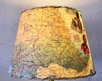 map lamp shade etsy