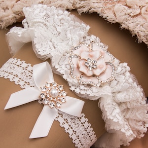 Conjunto de liga de casamento, liga de noiva em ouro rosa Conjunto de liga de casamento em ouro rosa Conjunto de liga de noiva em ouro rosa, cinto de liga de noiva