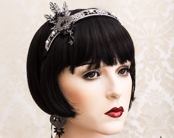 Great Gatsby Headband Flapper Headband Great Gatsby Headpiece Bridal Headband Wedding Headpiece Silver Gatsby Jewelry