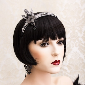 Great Gatsby Headband Flapper Headband Great Gatsby Headpiece Bridal Headband Wedding Headpiece Silver Gatsby Jewelry