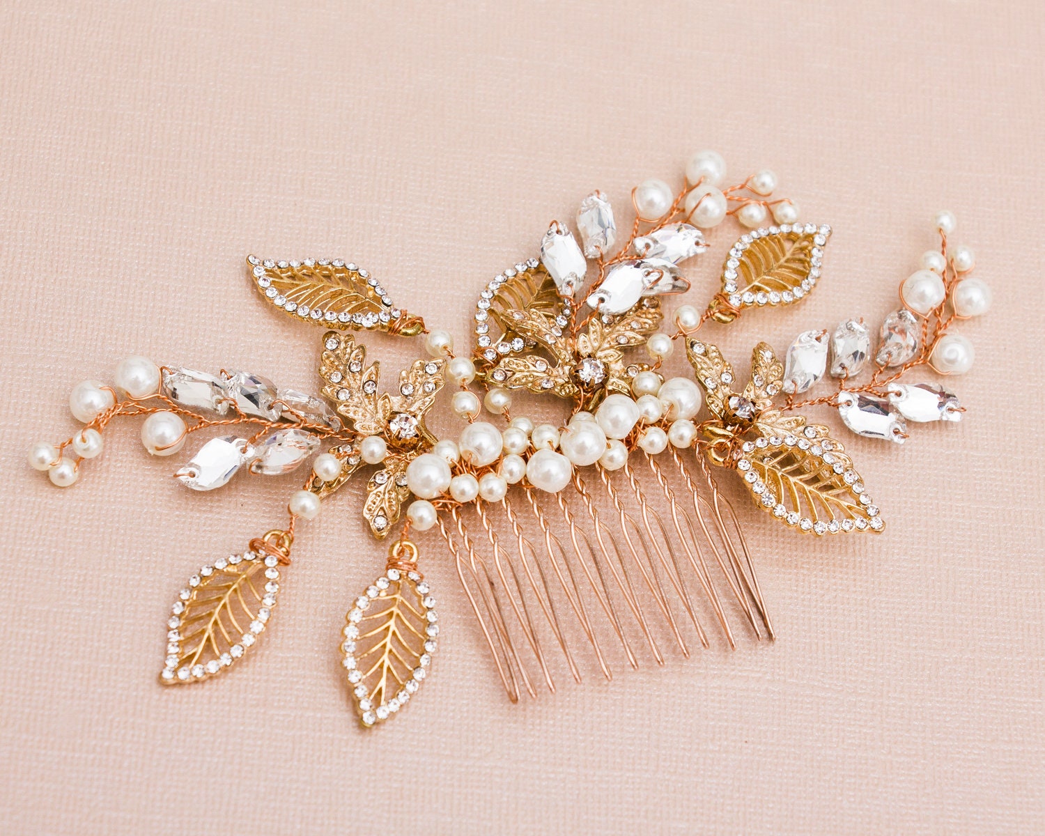 Rose Gold Bridal Hair Accessories Wedding Hair Accessories Etsy