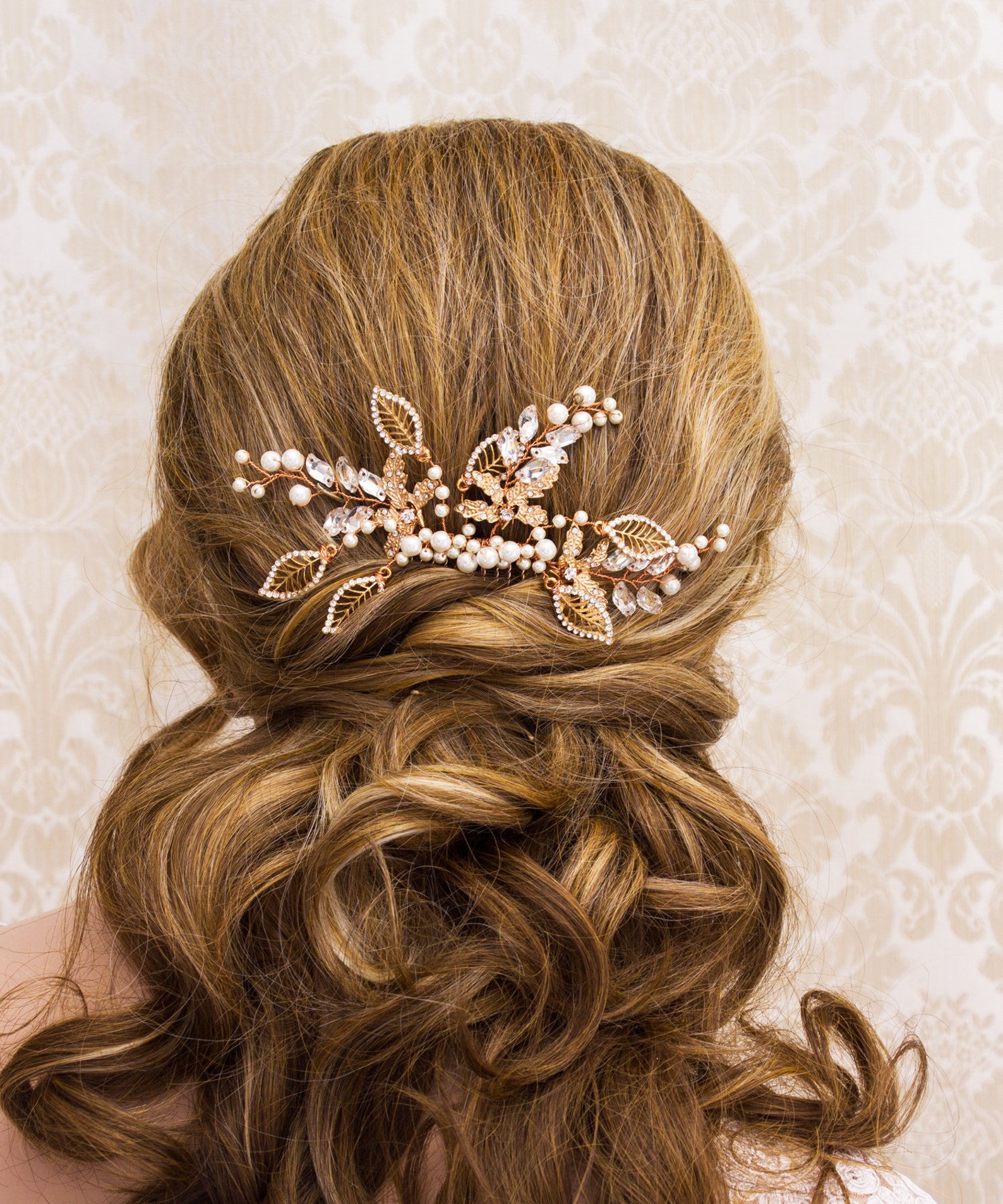 Rose Gold Bridal Hair Accessories Wedding Hair Accessories Etsy