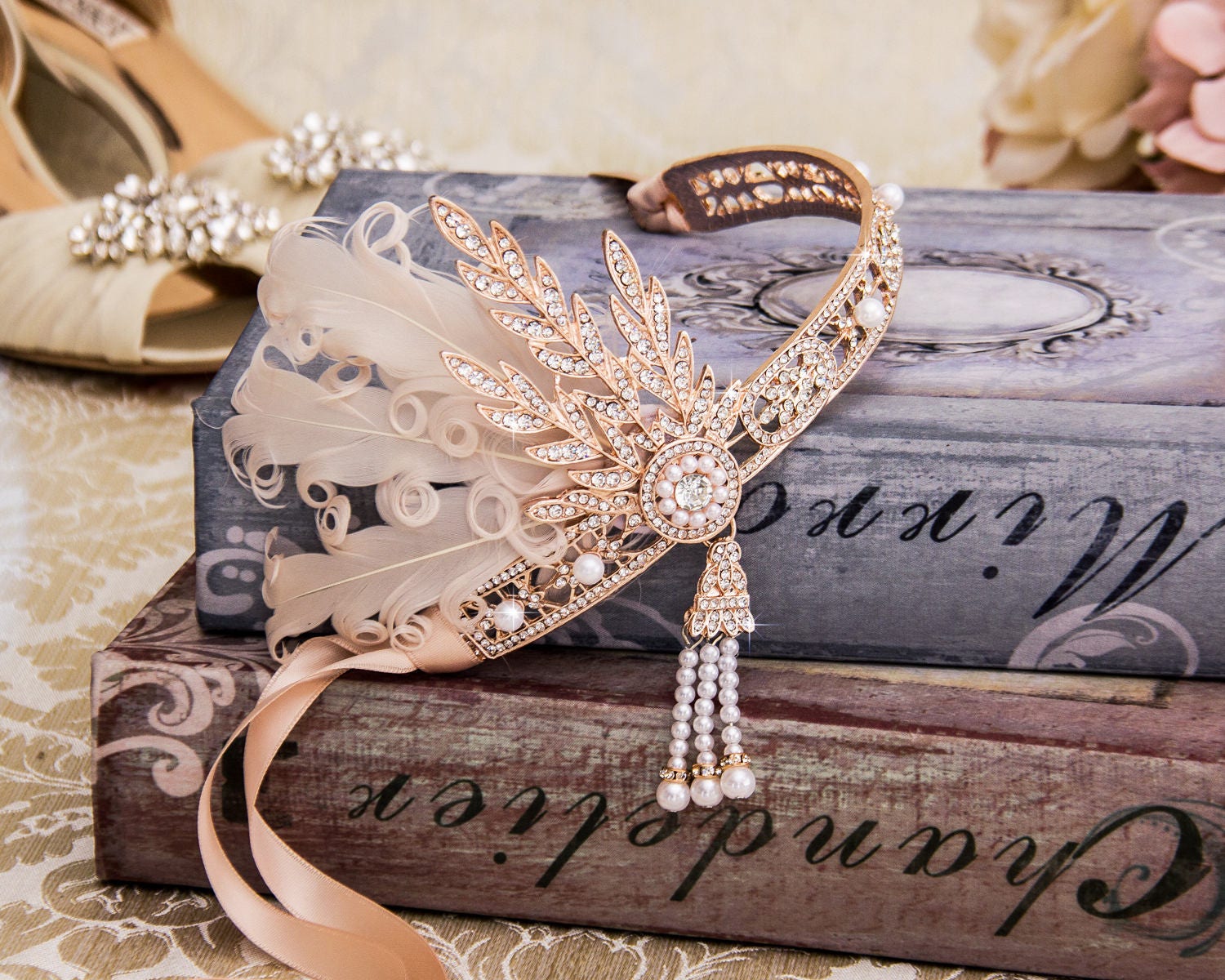 Great Gatsby Stirnband 1920 Art Deco Feder-Stirnband