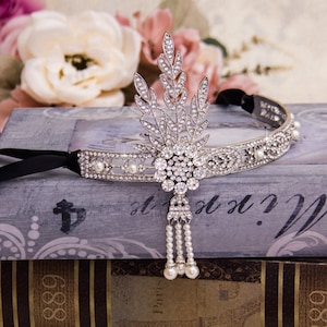 Great Gatsby Headband Flapper Headband Great Gatsby Headpiece Bridal Headband Wedding Headpiece Silver Gatsby Jewelry